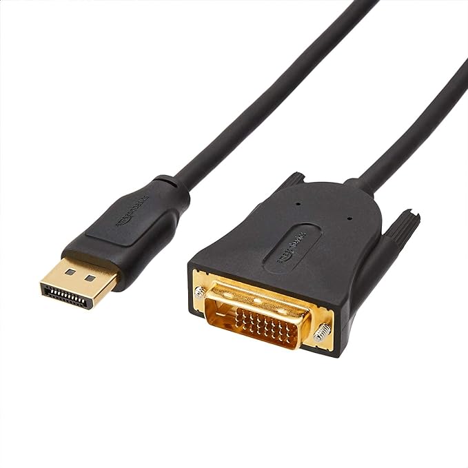 Amazon Basics DisplayPort to DVI Cable Personal Computer - 3 Feet (Black) Amazon Basics DisplayPort to DVI Cable Personal Computer - 3 Feet (Black)